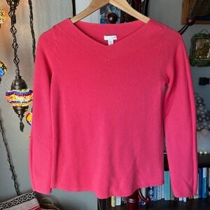 J.Jill Lightweight Knit Sweater Top Long Sleeve Soft Pink Pullover - XS